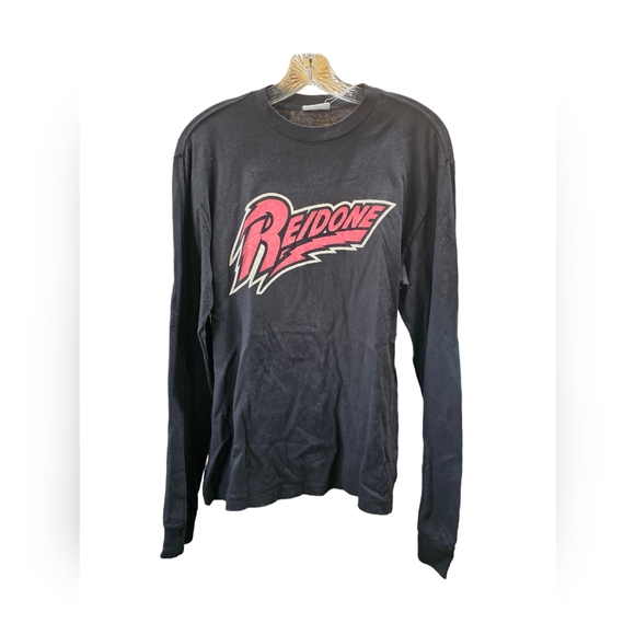 Re/Done 100% Cotton Long Sleeve Top In Black & Pink Size XS NWT MSRP $135 - Picture 2 of 6